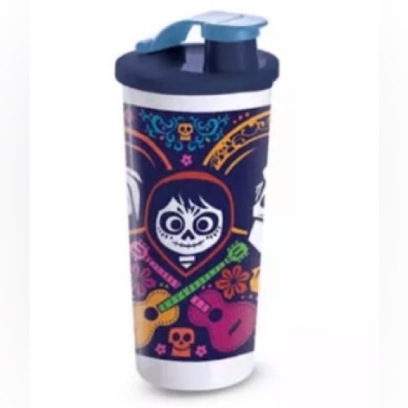 Tupperware 16 Oz Tumbler Disney  Coco Desing  Flip Top Seal Lid - Picture 3 of 4